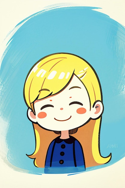 사진 간단한 배경 만화 애니메이션 스타일 소녀 아바타 캐릭터 그리기