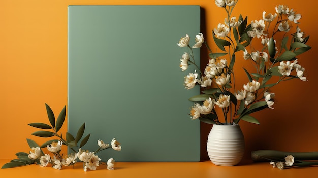 Simple Background Template in Castleton Green Color and Light Sharp Orange