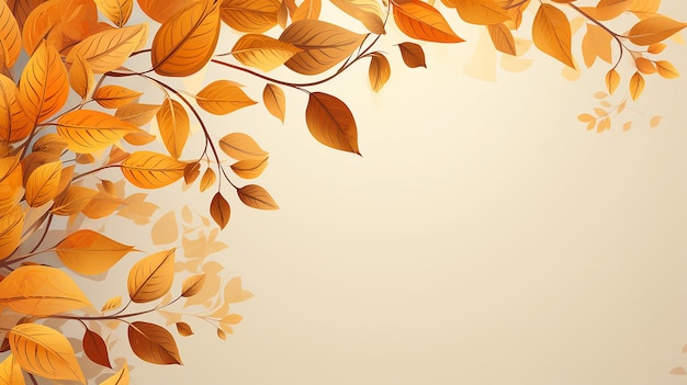 simple background with autumn golden leaves