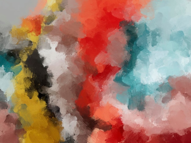 Simple background with colorful oil paint brushes