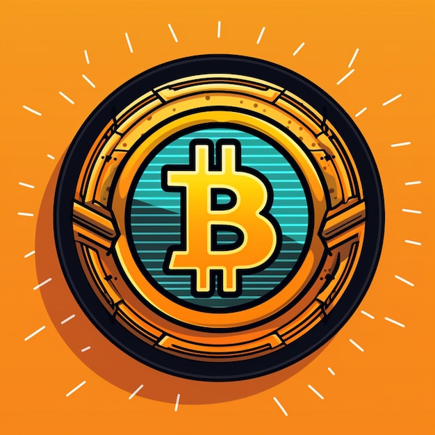 Photo simple badge flat thick bitcoin business image ai generated art