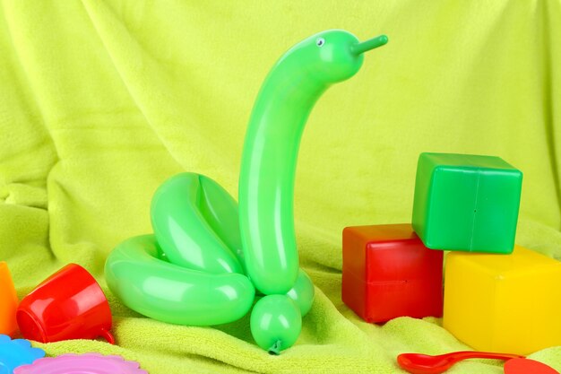 Simple balloon animal swan on bright background