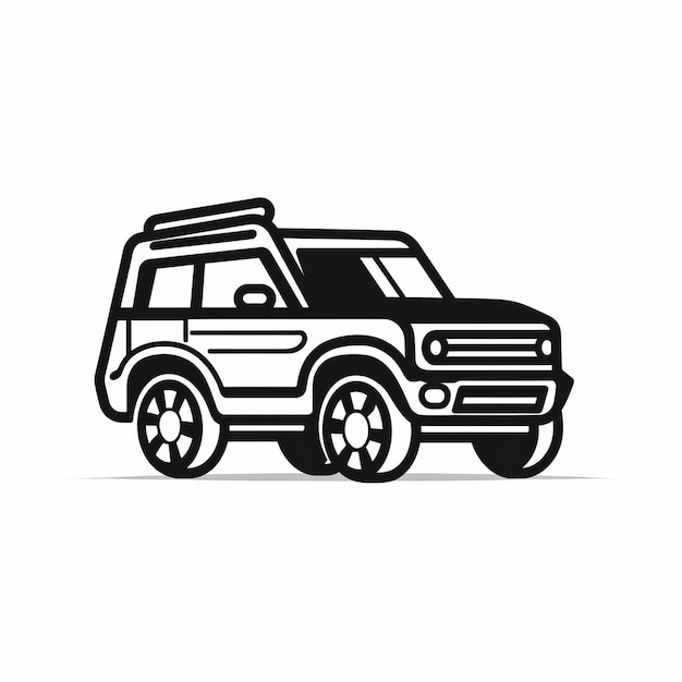 Simple Black Line Suv Icon Design