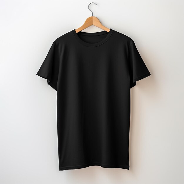 Photo simple black men's tee mockup