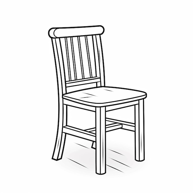 Simple black and white chair drawing coloring pages AI Generated art