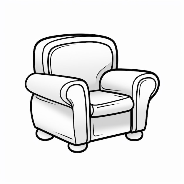 Photo simple black and white chair drawing coloring pages ai generated art