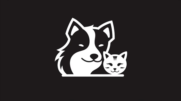 Photo simple black and white pet care logo