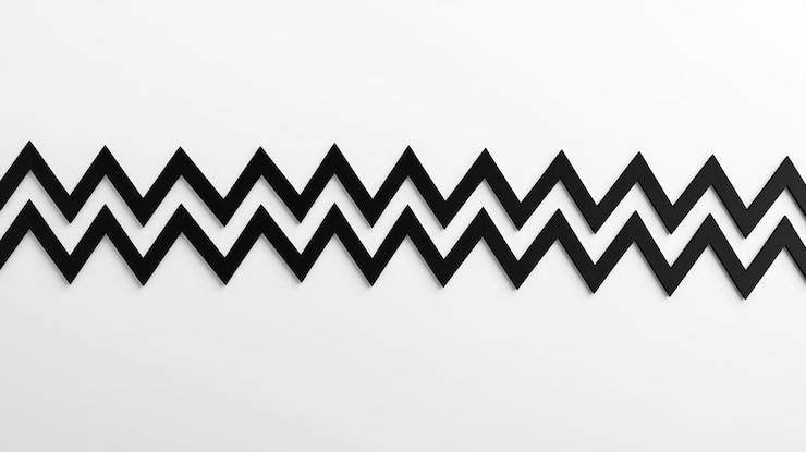 Photo a simple black zigzag line on a white background forming sharp angular peaks