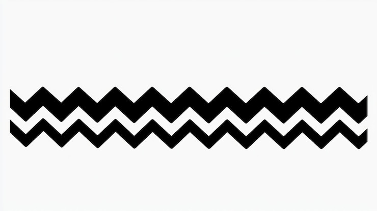 Photo a simple black zigzag line on a white background forming sharp angular peaks