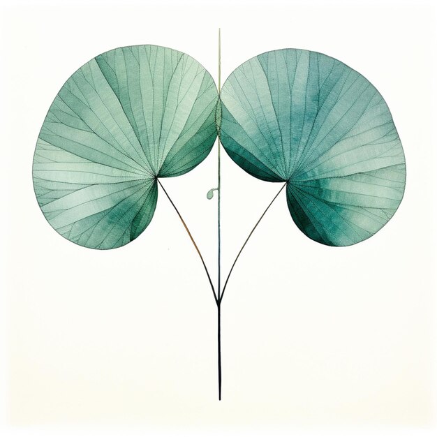 Photo simple botanical detail watercolor print generated ai photo