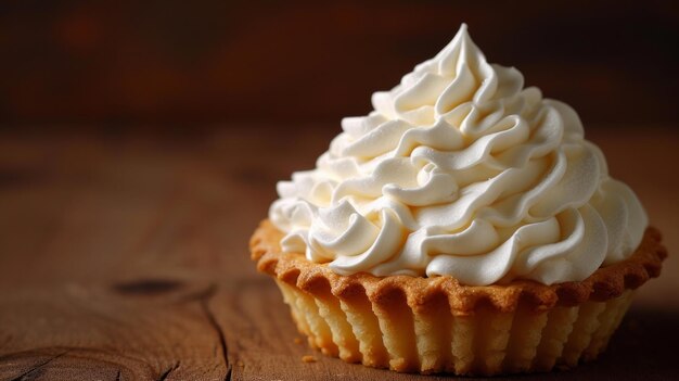 Simple yet captivating image featuring a pastry complemented by creamy whipped topping