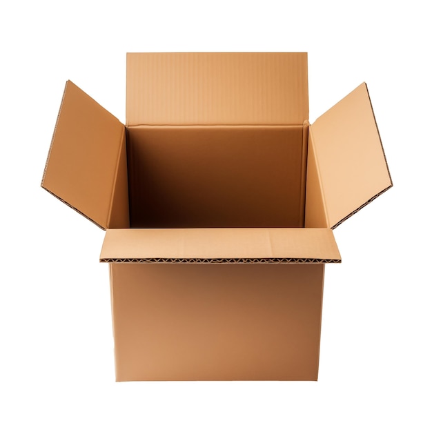 Photo simple cardboard box on a transparent background