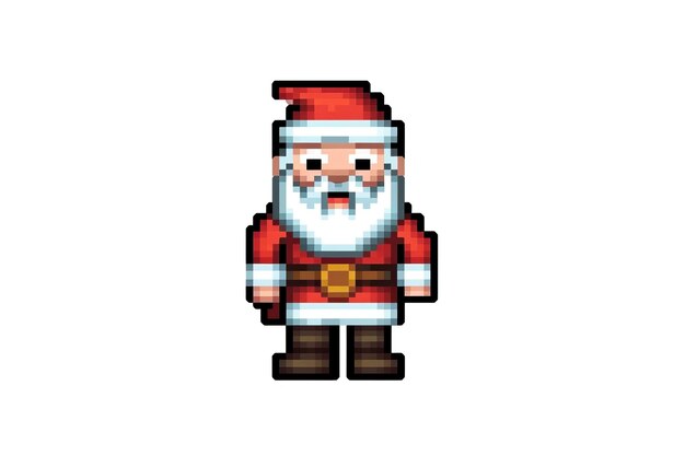 Photo simple cartoon pixel art of christmas santa vector illus