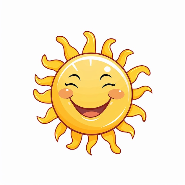 Simple and cheerful cartoon sun