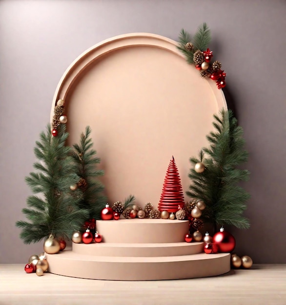 simple christmas product podium