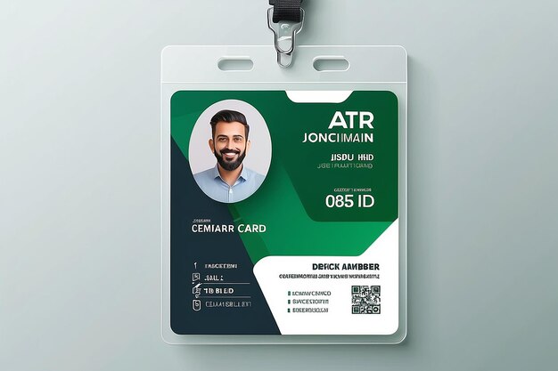 Simple and Clean Green ID Card Design Template