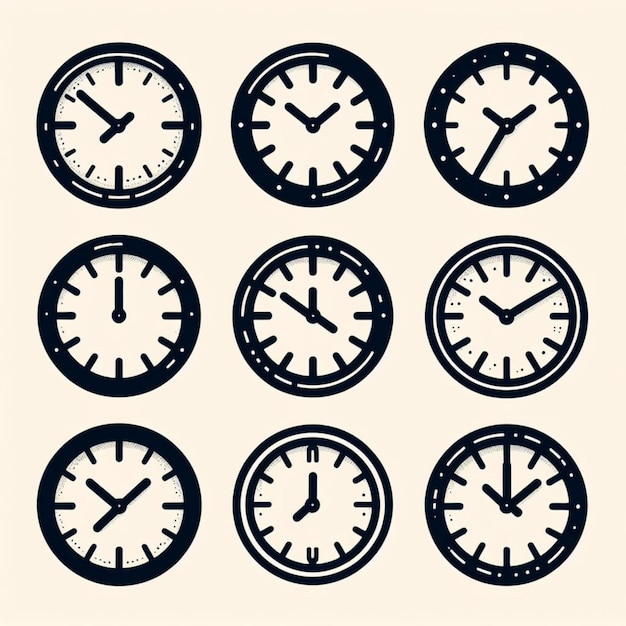 Simple clock graphic elements