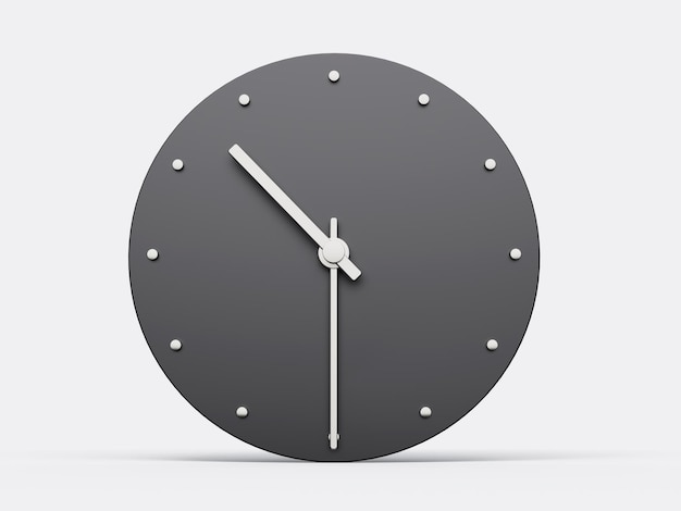 Simple clock gray 1030 o39clock o clock Modern Minimal Clock 3D illustration