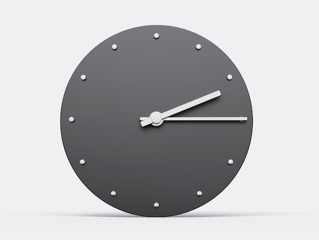 Simple clock gray 215 quarter past Two o39clock Modern Minimal Clock 3D illustration