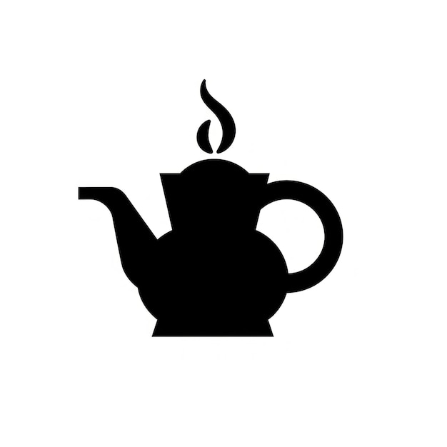 シンプルなコーヒーアイコンのシルエット ティーポット 黒