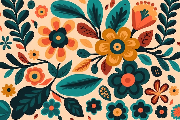 Simple colorful flowers background