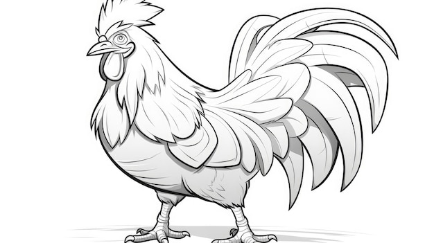 Photo simple coloring pages for children rooster