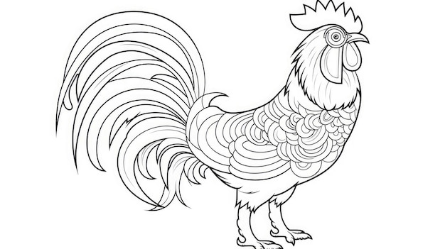 Photo simple coloring pages for children rooster