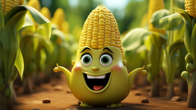 A simple corn cartoon