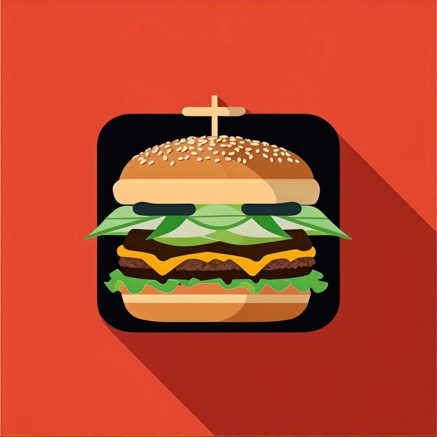 Foto un'icona di hamburger in stile clipart semplice e croccante