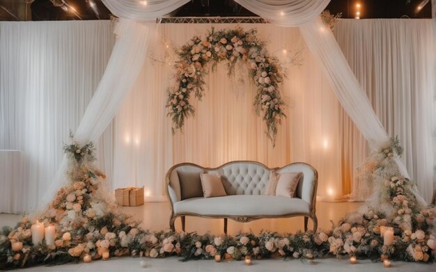 Simple decoration of wedding background