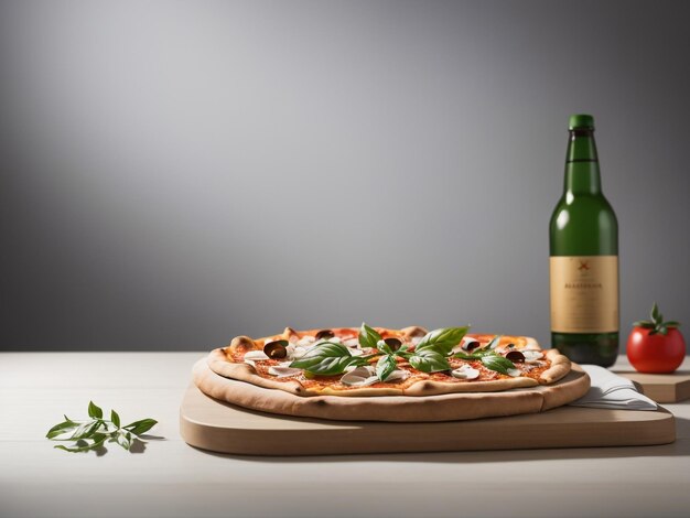 Foto simple dining tavolo vuoto per la pizza e tovagliolo isolati su uno sfondo trasparente