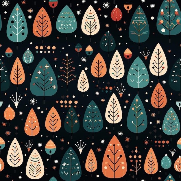 simple doodle Christmas pattern