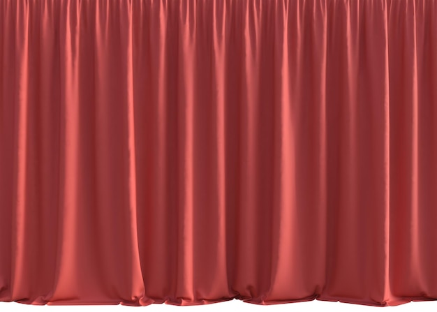 Simple draped red curtains background 3D Illustration