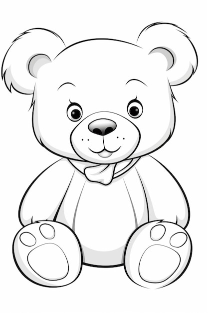 Photo simple drawing of a teddy bear format for coloring page