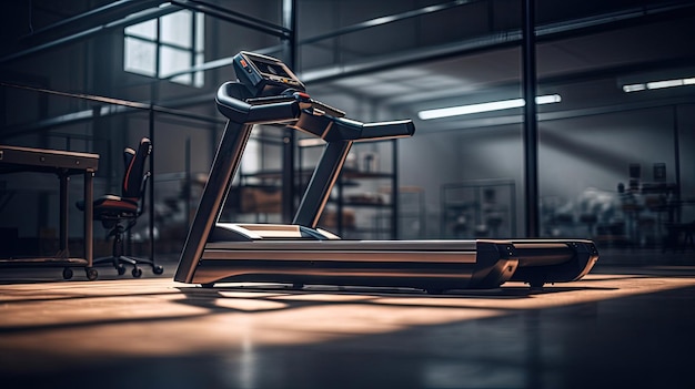 Simple yet effective manual treadmill in lit gym