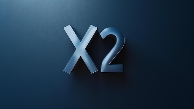 A simple yet elegant 3D rendering of the letter X2 in a dark blue color against a matching dark blue background