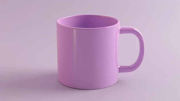 Photo a simple and elegant ceramic mug in a solid color the mug has a smooth glossy finish and a comfortable handle