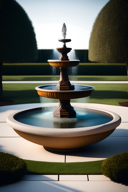 Simple elegant fountain in the center