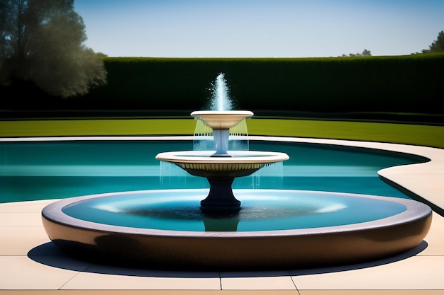 Simple elegant fountain in the center