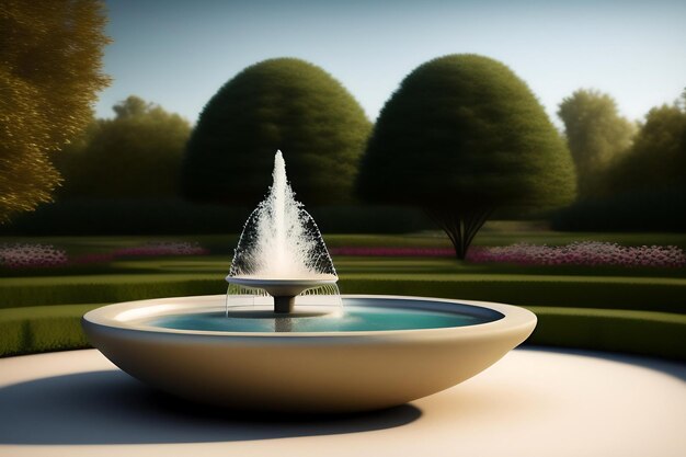 Simple elegant fountain in the center