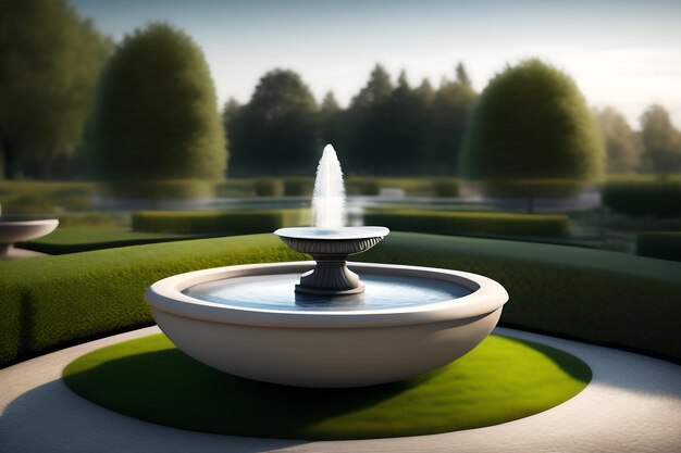 Simple elegant fountain in the center