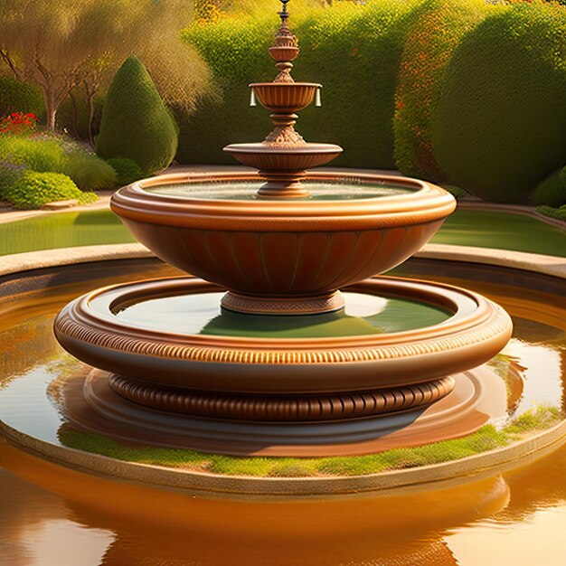 Simple elegant fountain in the center