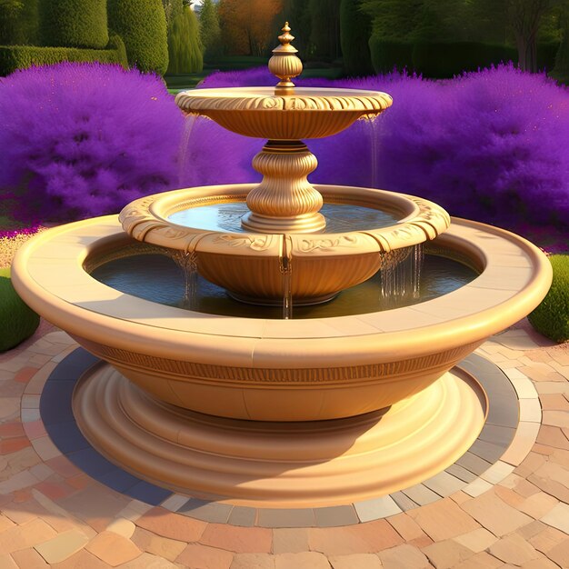 Simple elegant fountain in the center