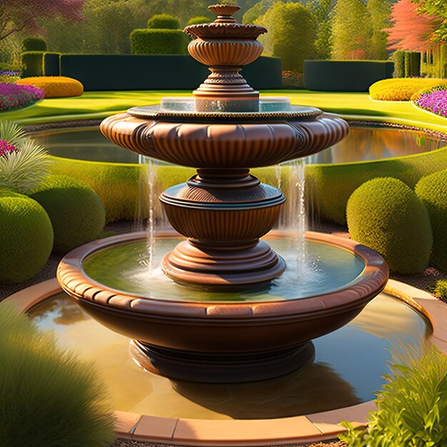 Simple elegant fountain in the center