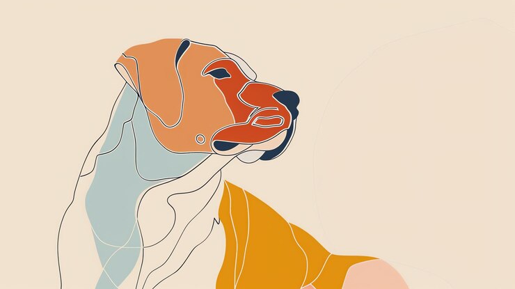 Photo a simple and elegant line drawing of a dogs profile in a minimalist style
