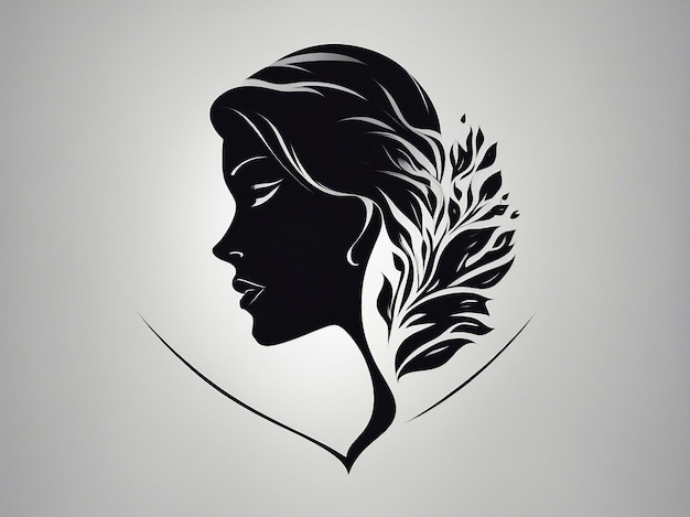 Simple and elegant logo that portrays the silhouette of a woman shedding black tears generated by AI