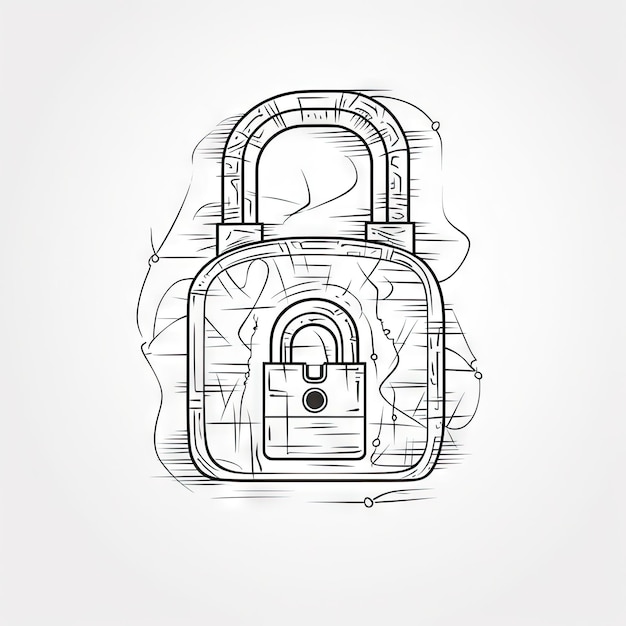 Simple and Elegant Padlock Linear Icon for Security and Protection