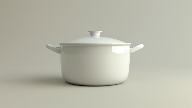 A simple and elegant white cooking pot with a lid The pot is made of highquality materials and is perfect for cooking your favorite meals
