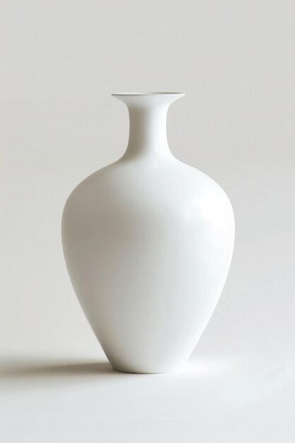 Photo a simple yet elegant white porcelain vase with a smooth finish and minimalist design