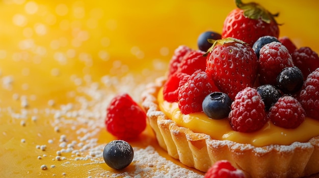 Photo simple yet enchanting image capturing the fantasylike appeal of a fruittopped pastry